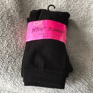 Betsey Johnson fleece lined leggings.